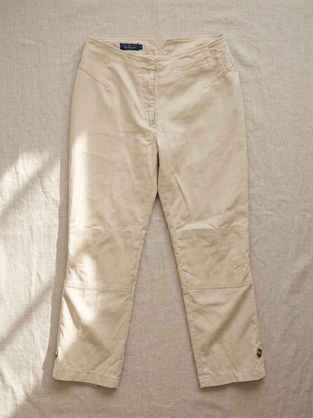 Faconnable Cream Textured Cotton Chinos